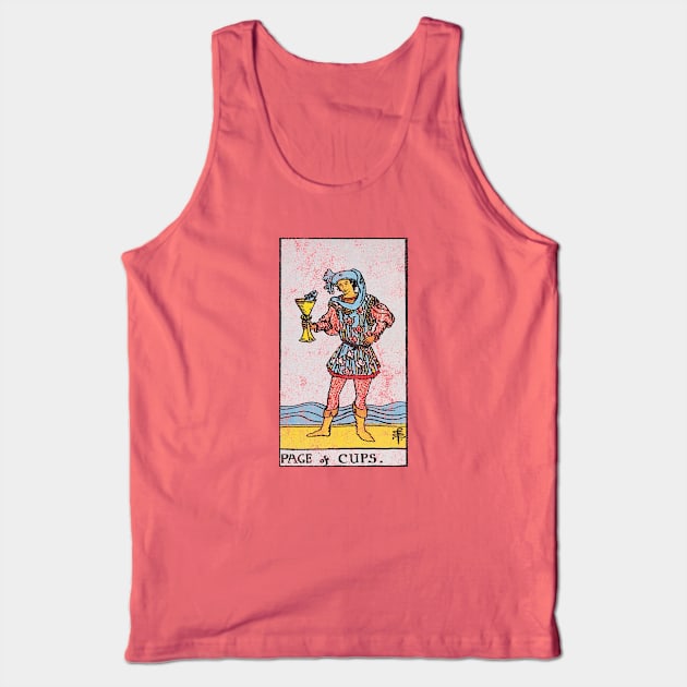 Page of cups tarot card (distressed) Tank Top by Nate's World of Tees